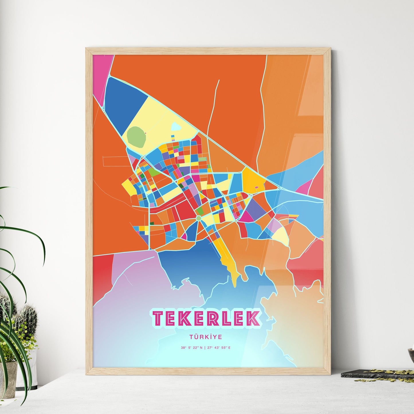 Colorful TIRE TURKEY Fine Art Map Crazy Colors