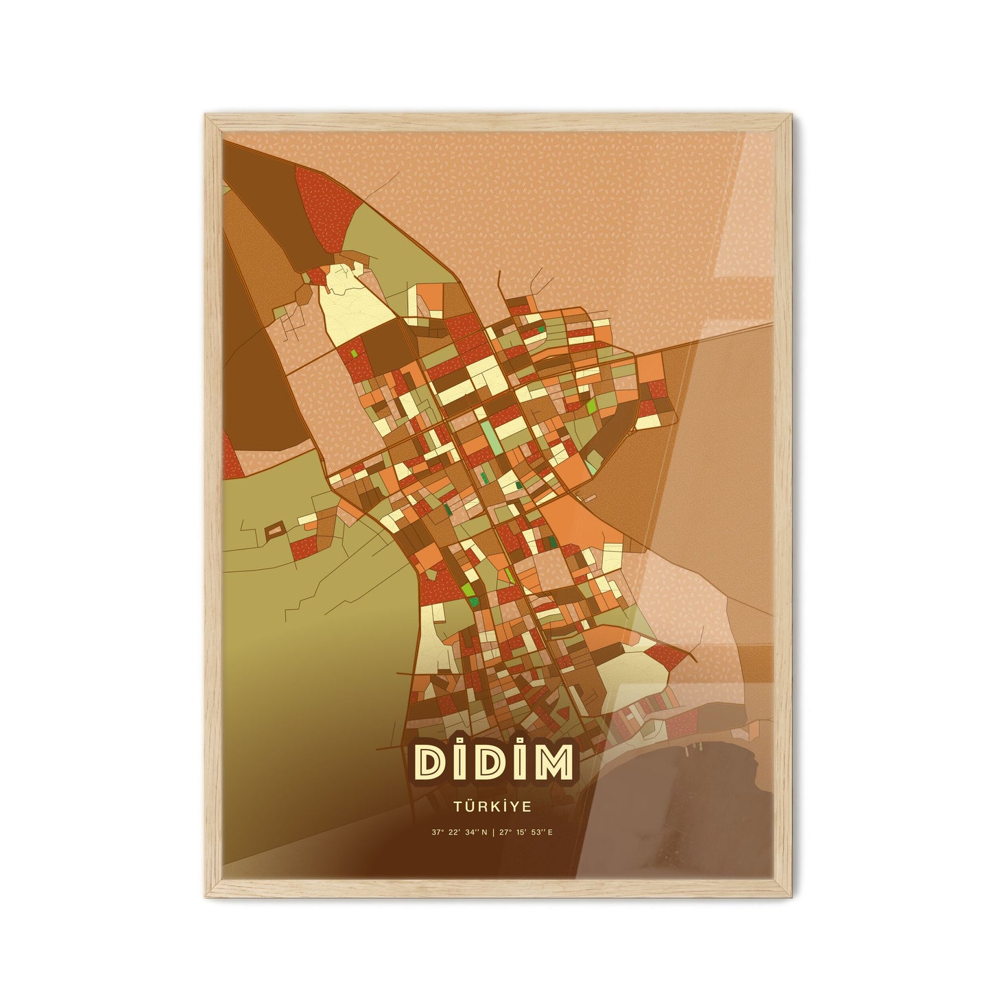 Colorful DIDIM TURKEY Fine Art Map Farmhouse