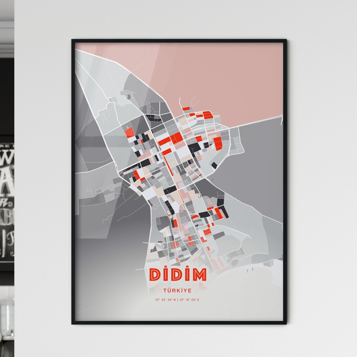 Colorful DIDIM TURKEY Fine Art Map Modern