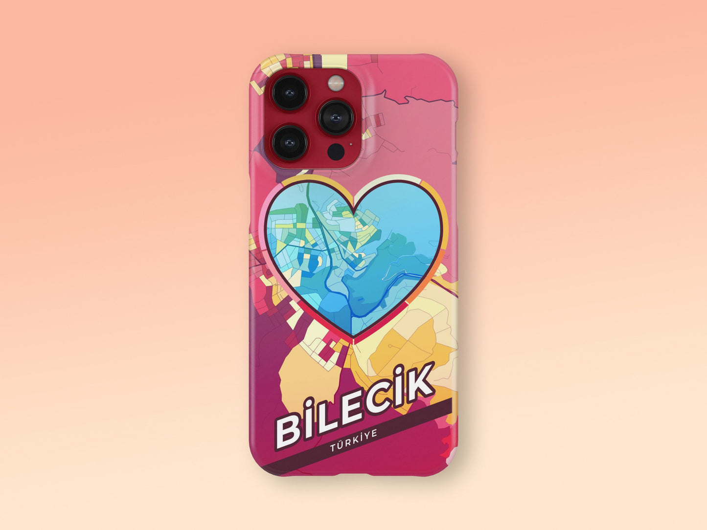 Bilecik Turkey slim phone case with colorful icon. Birthday, wedding or housewarming gift. Couple match cases. 2