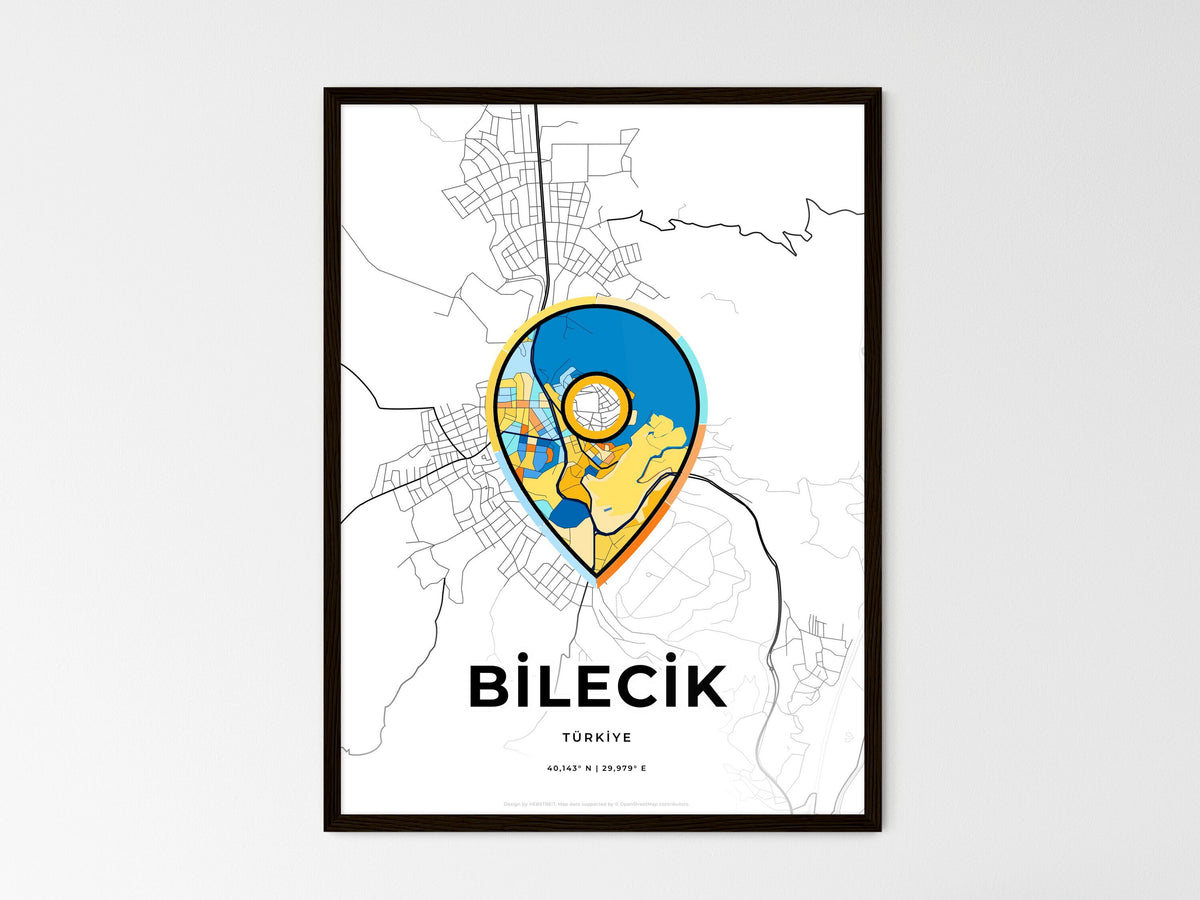 Bilecik Turkey wedding art map with pointer icon