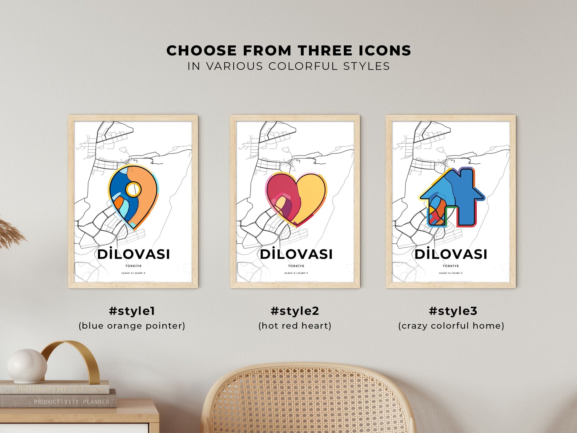 Dilovasi Turkey maps with colorful icons