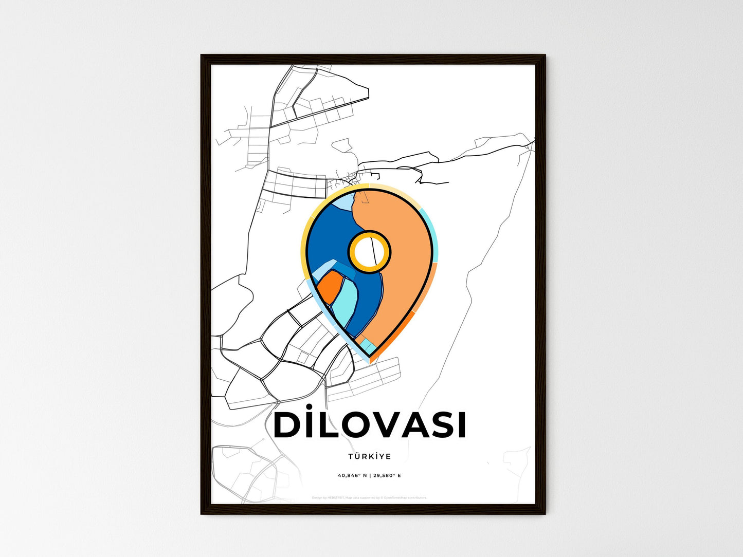 Dilovasi Turkey wedding art map with pointer icon