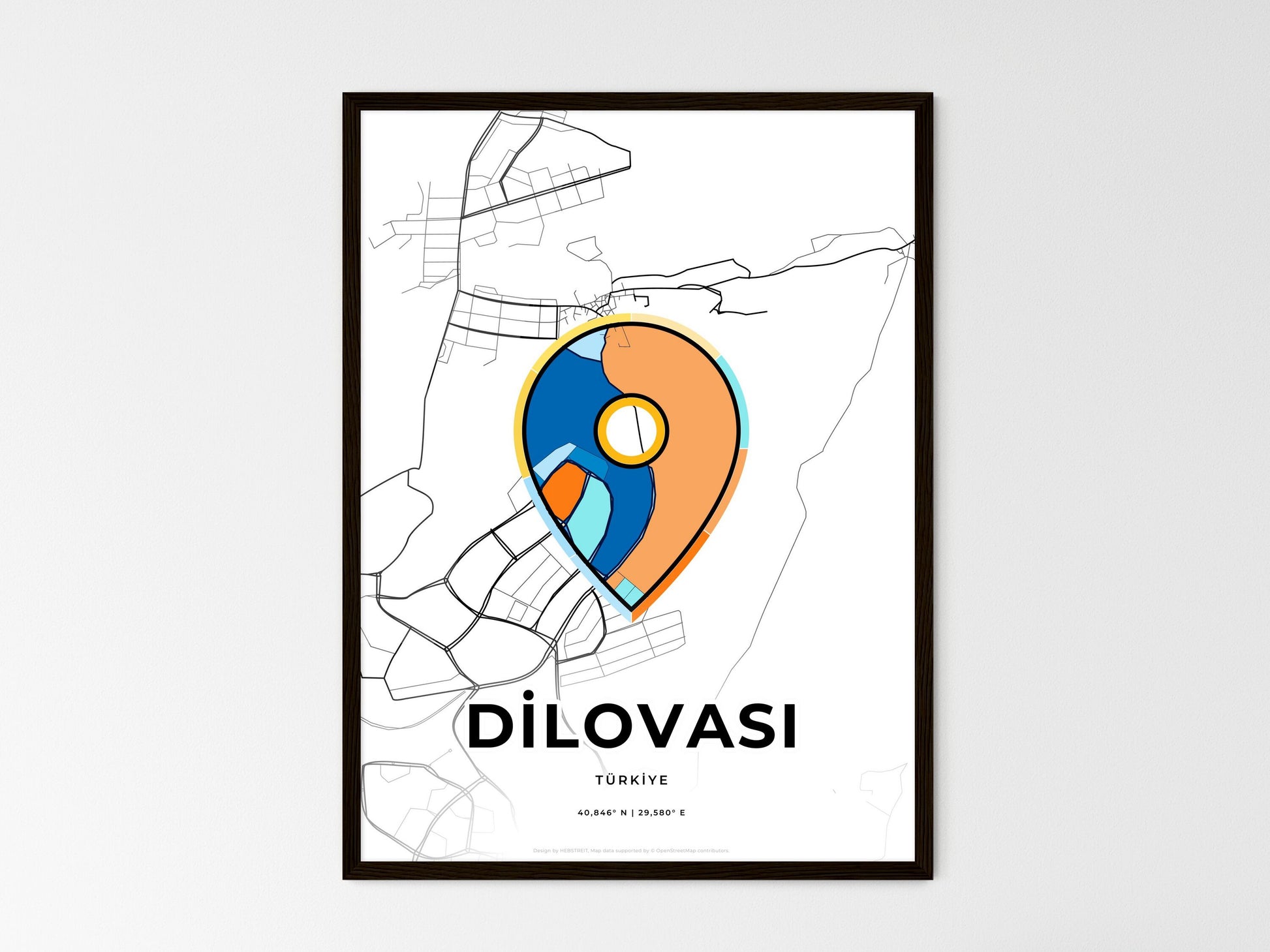 Dilovasi Turkey wedding art map with pointer icon