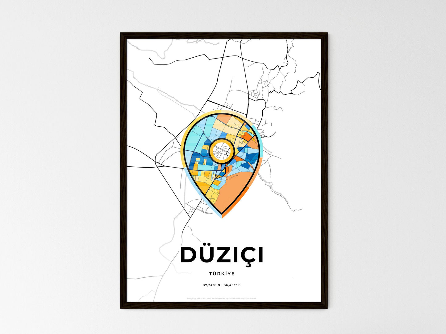 Düziçi Turkey wedding art map with pointer icon