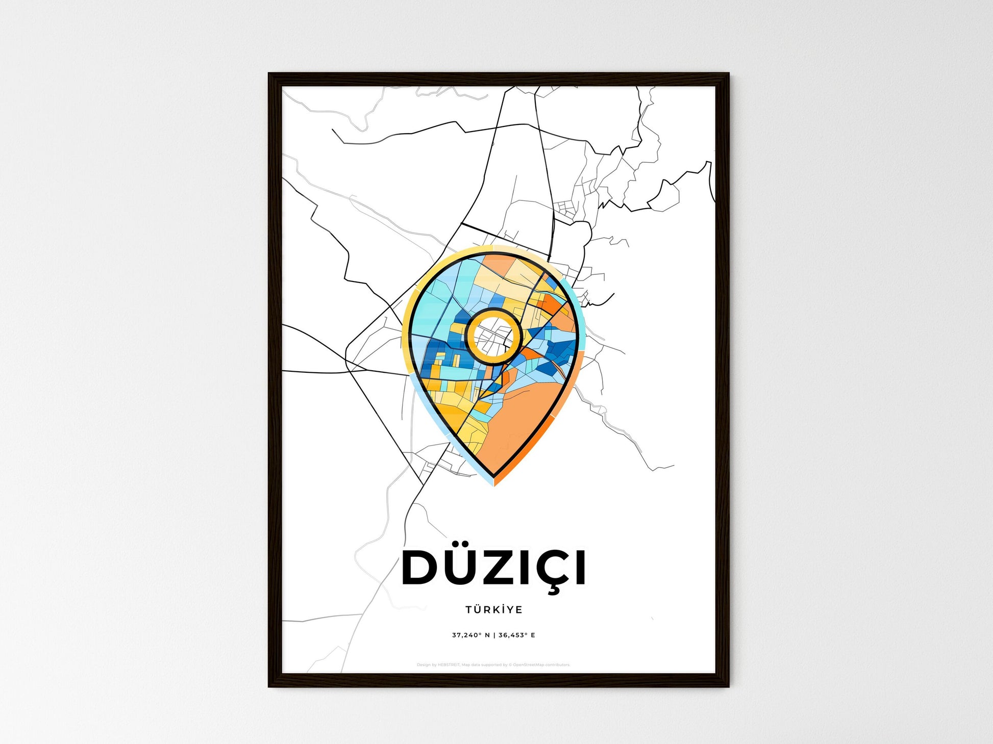 Düziçi Turkey wedding art map with pointer icon