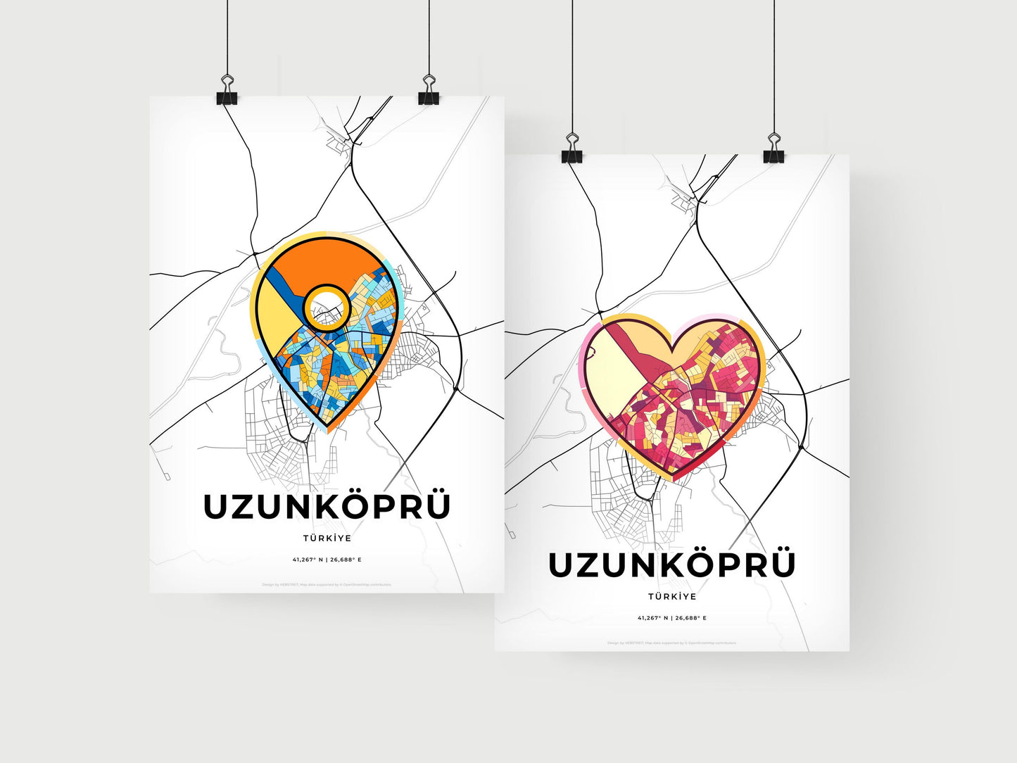 Uzunköprü Turkey art print for couples