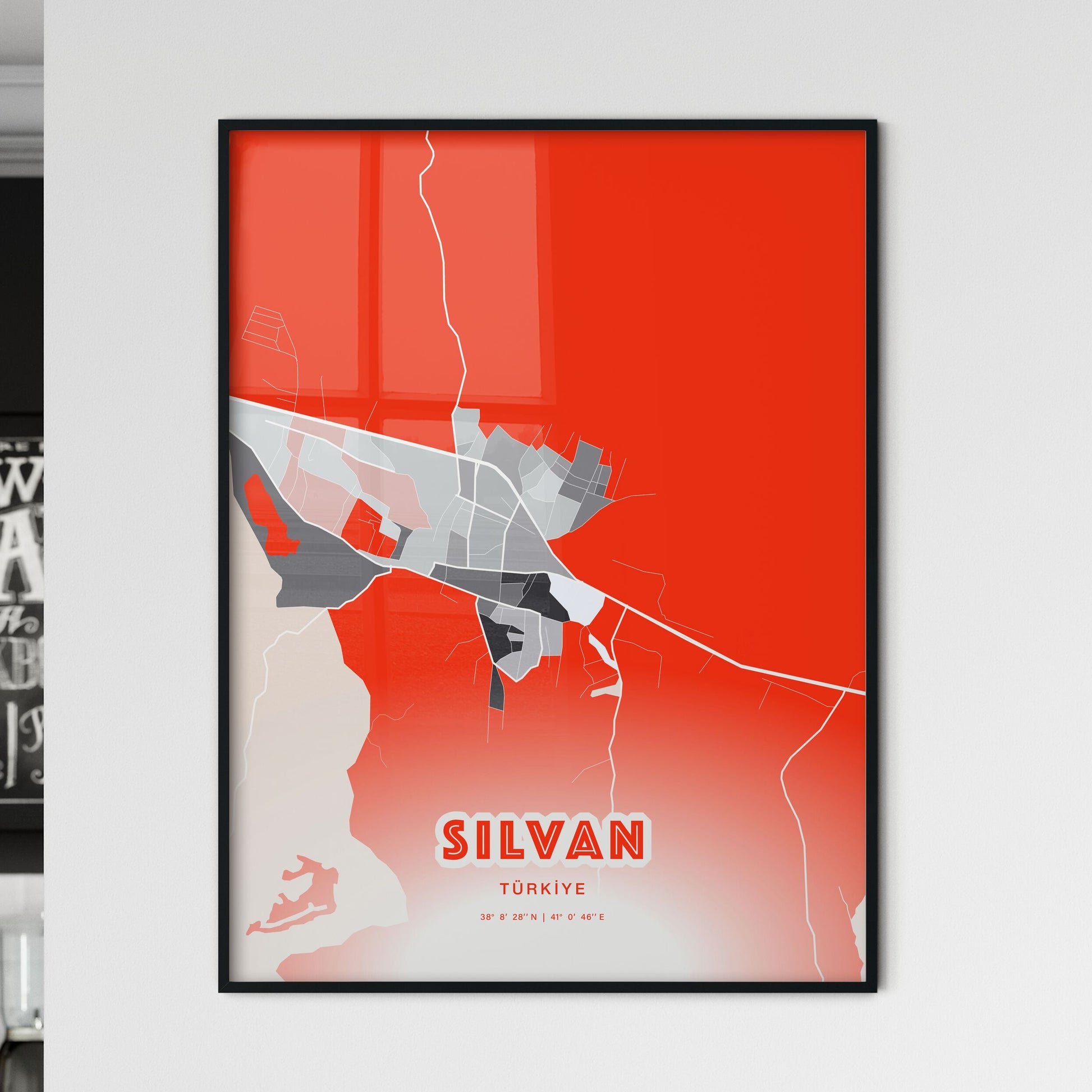 Colorful SILVAN TURKEY Fine Art Map Modern