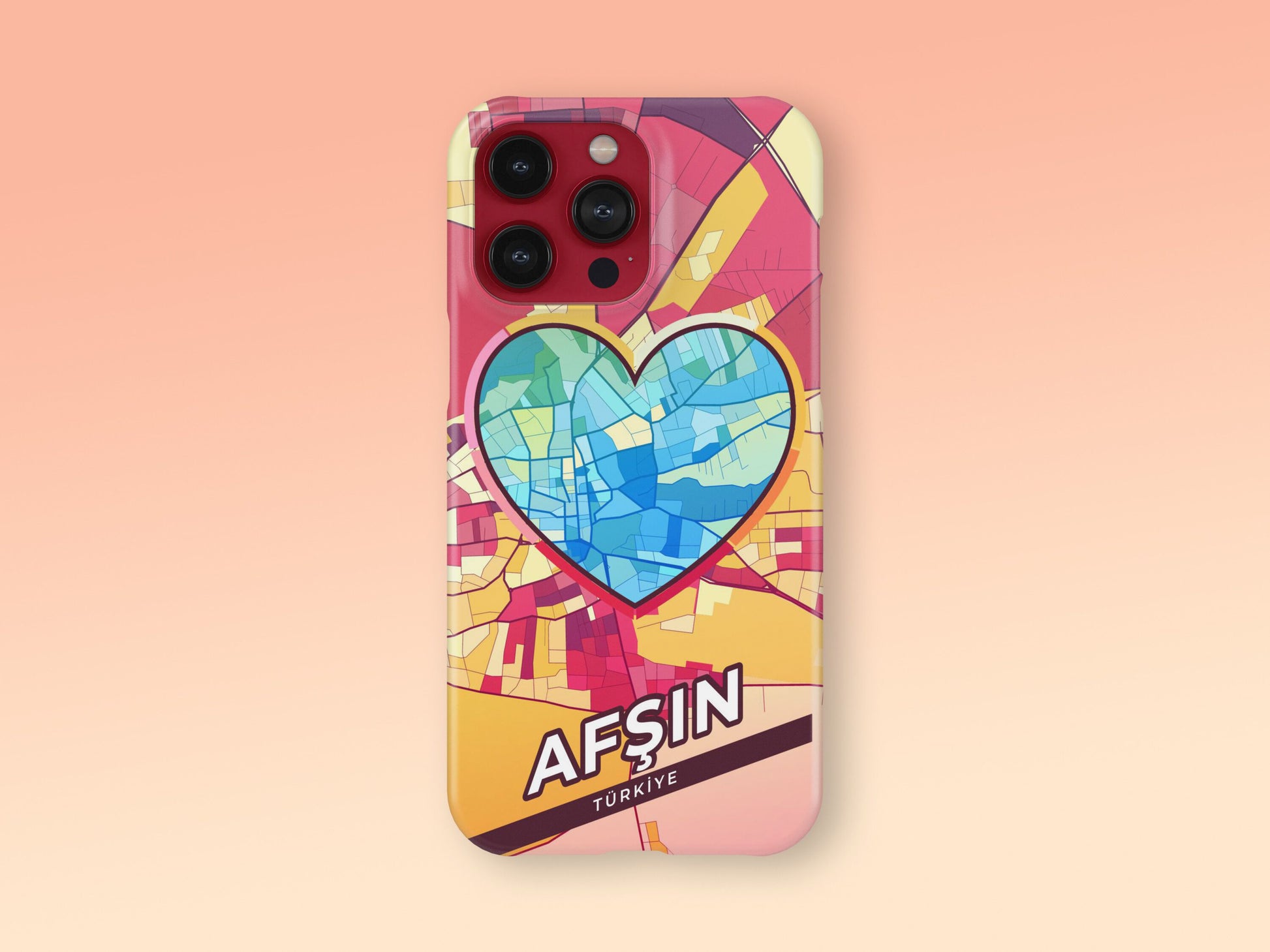 Afşin Turkey slim phone case with colorful icon. Birthday, wedding or housewarming gift. Couple match cases. 2