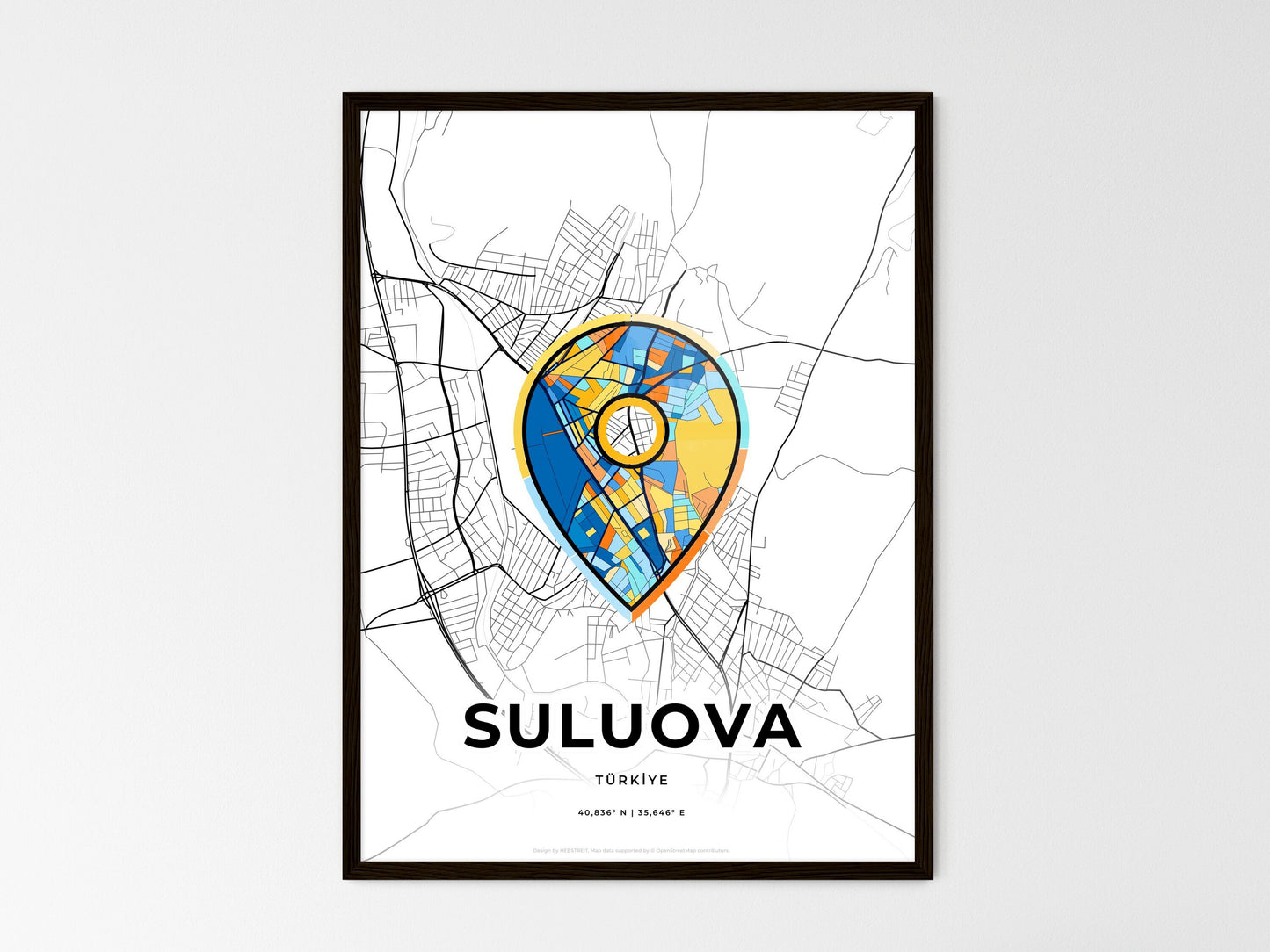 Suluova Turkey wedding art map with pointer icon