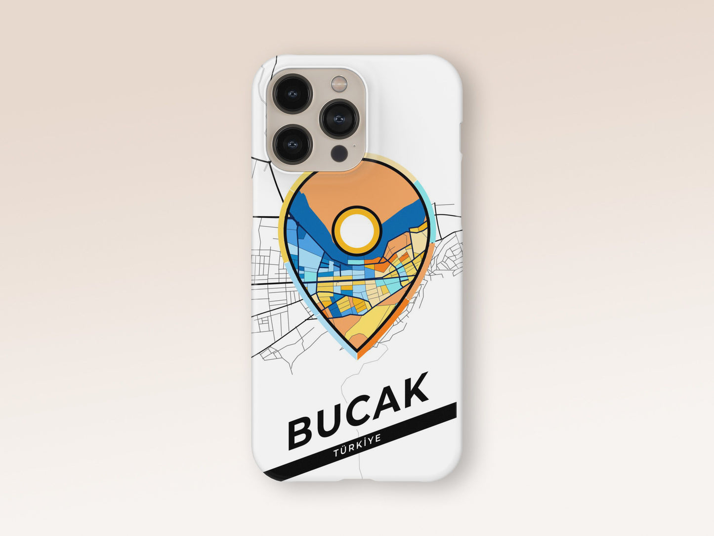 Bucak Turkey slim phone case with colorful icon. Birthday, wedding or housewarming gift. Couple match cases. 1