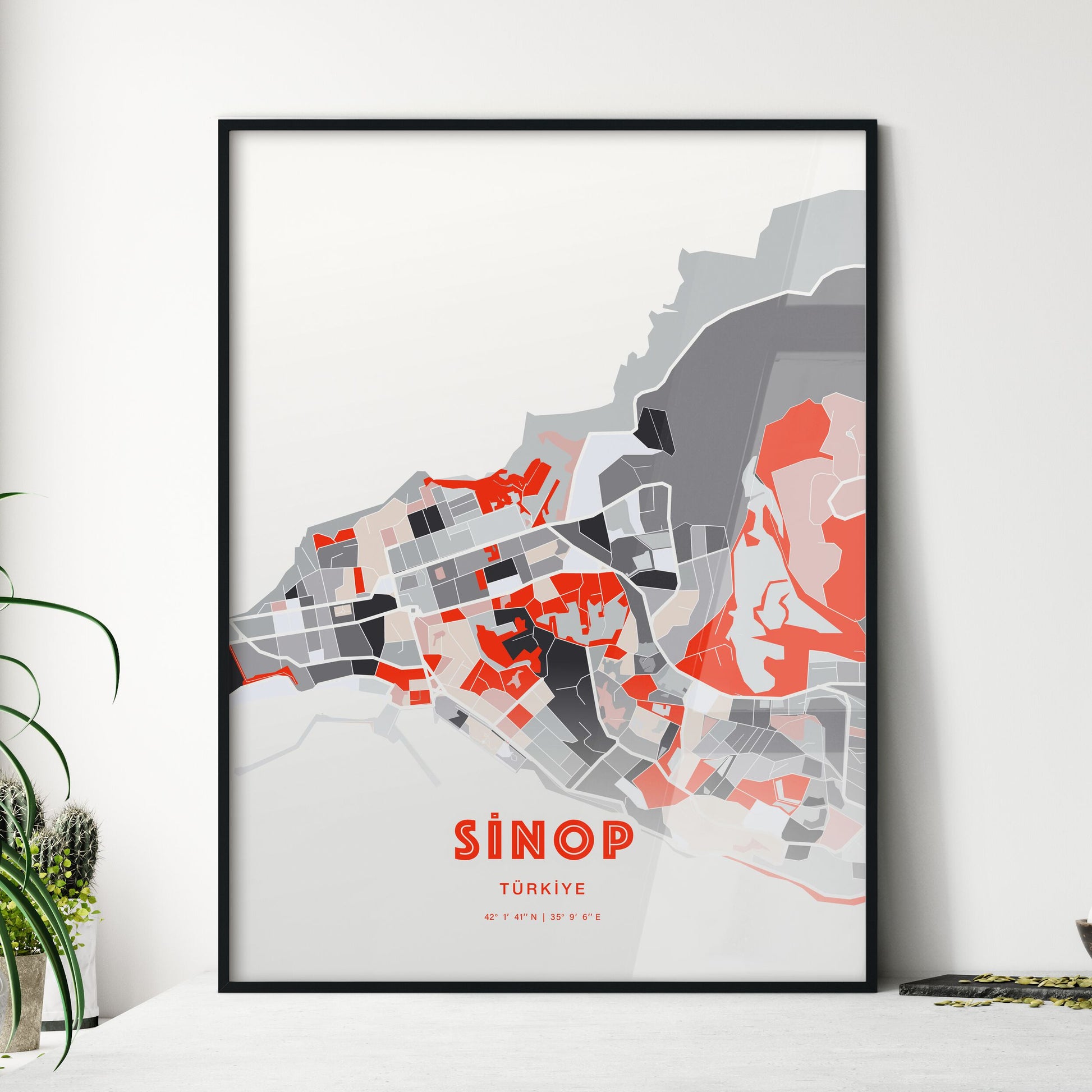 Colorful SINOP TURKEY Fine Art Map Modern