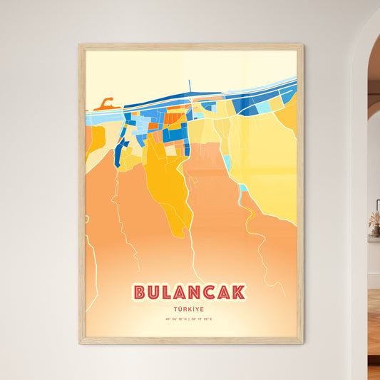 Colorful BULANCAK TURKEY Fine Art Map Blue Orange