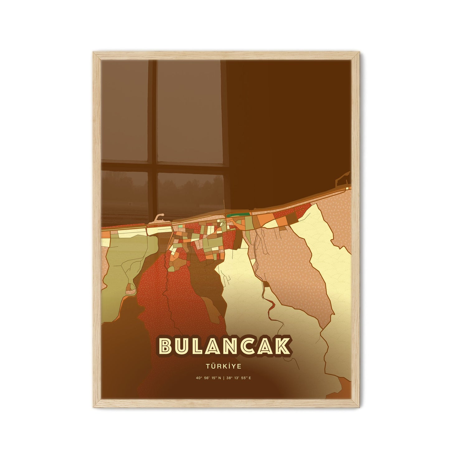 Colorful BULANCAK TURKEY Fine Art Map Farmhouse