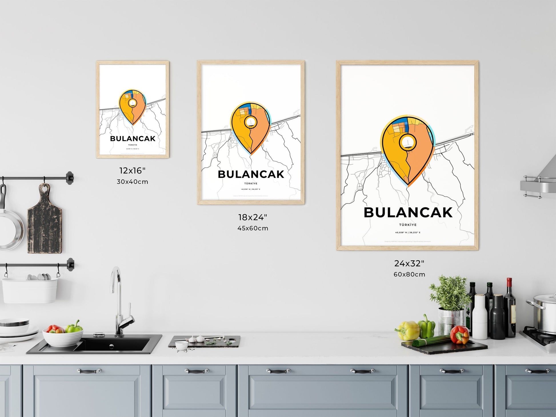 Bulancak Turkey art map size chart