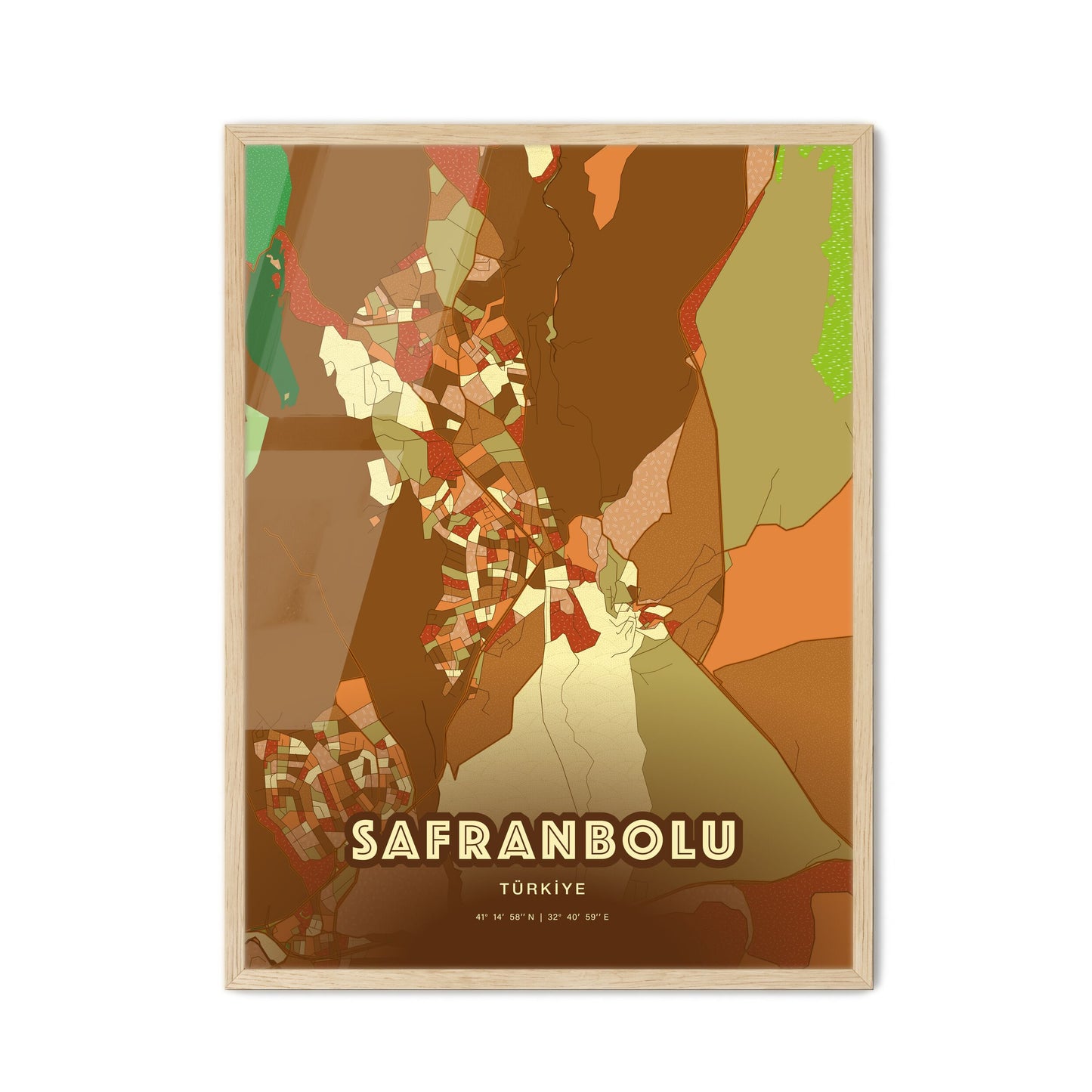 Colorful SAFRANBOLU TURKEY Fine Art Map Farmhouse