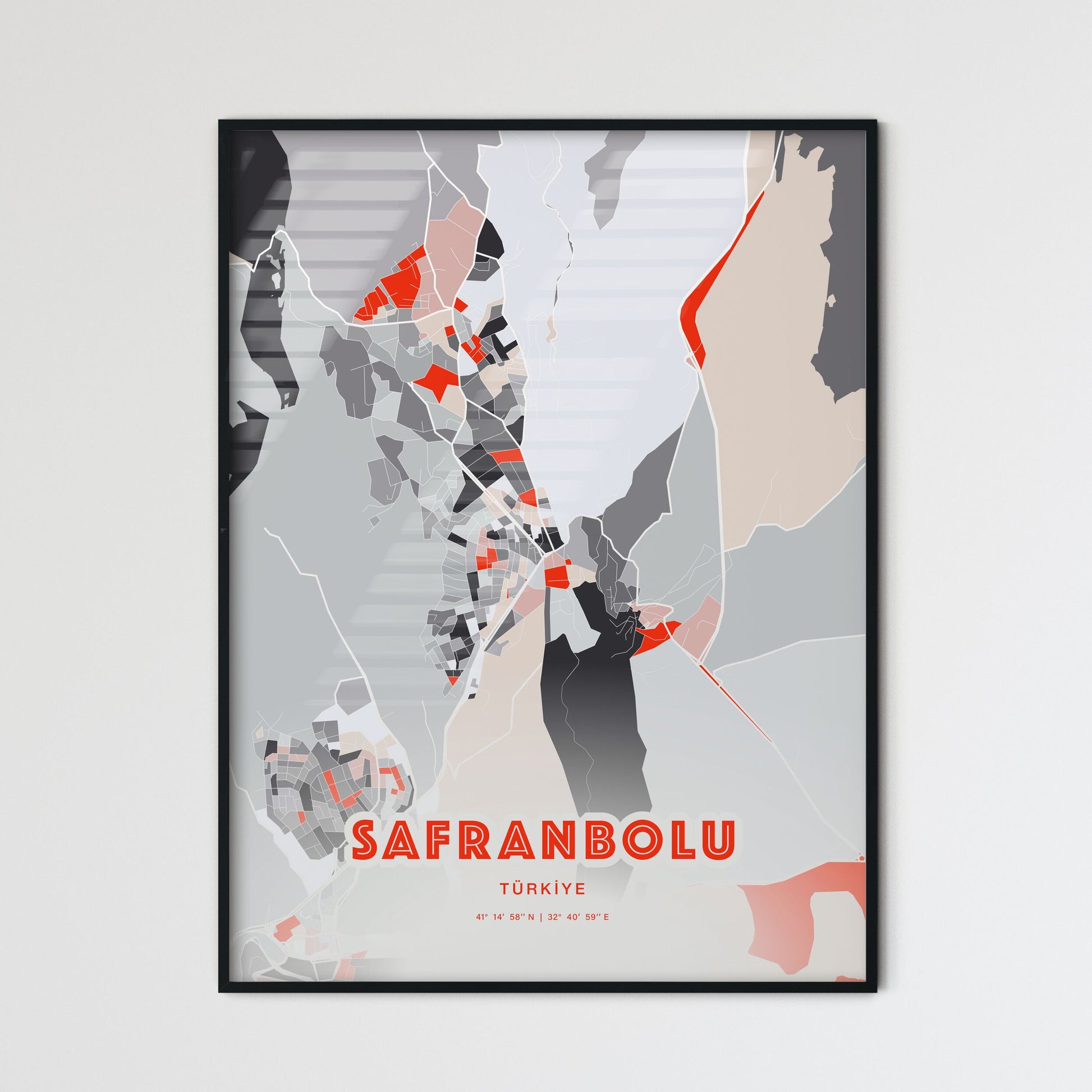 Colorful SAFRANBOLU TURKEY Fine Art Map Modern