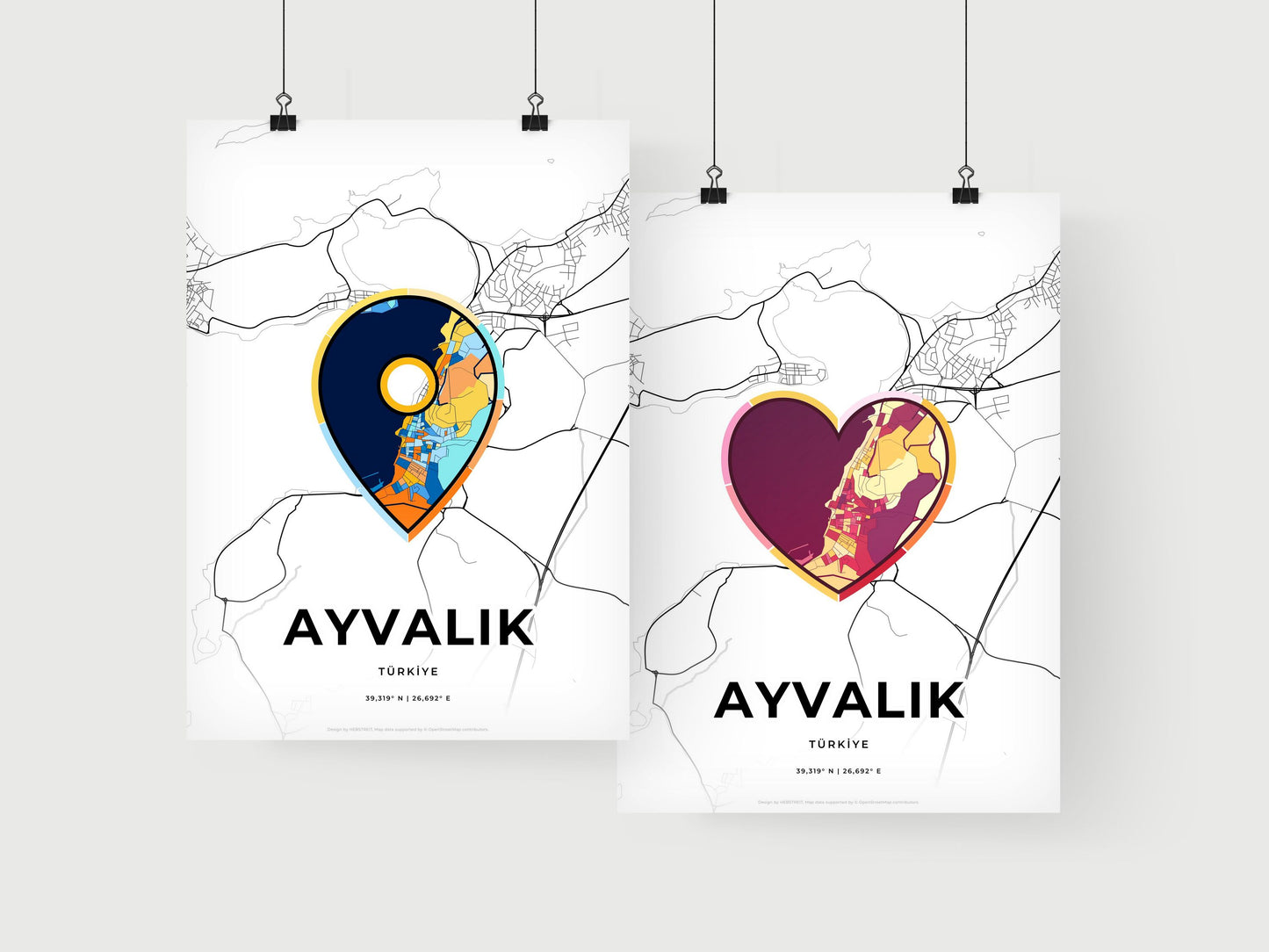 Ayvalik Turkey art print for couples