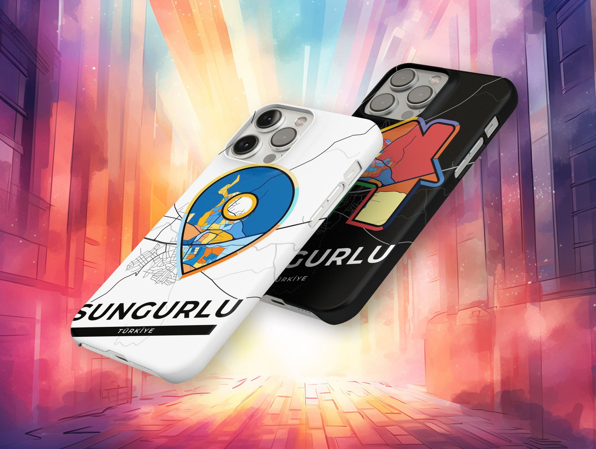 Sungurlu Turkey slim phone case with colorful icon