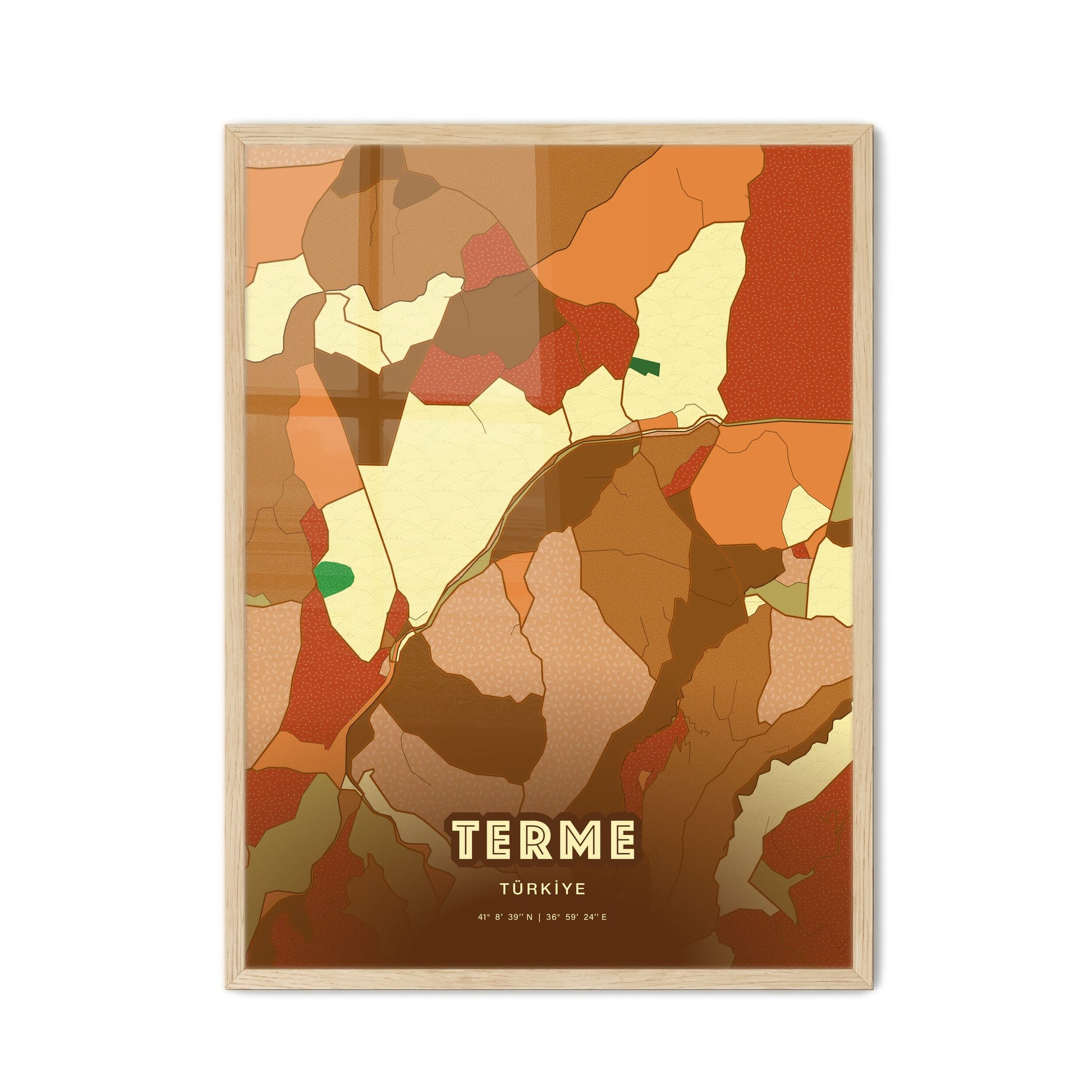 Colorful TERME TURKEY Fine Art Map Farmhouse