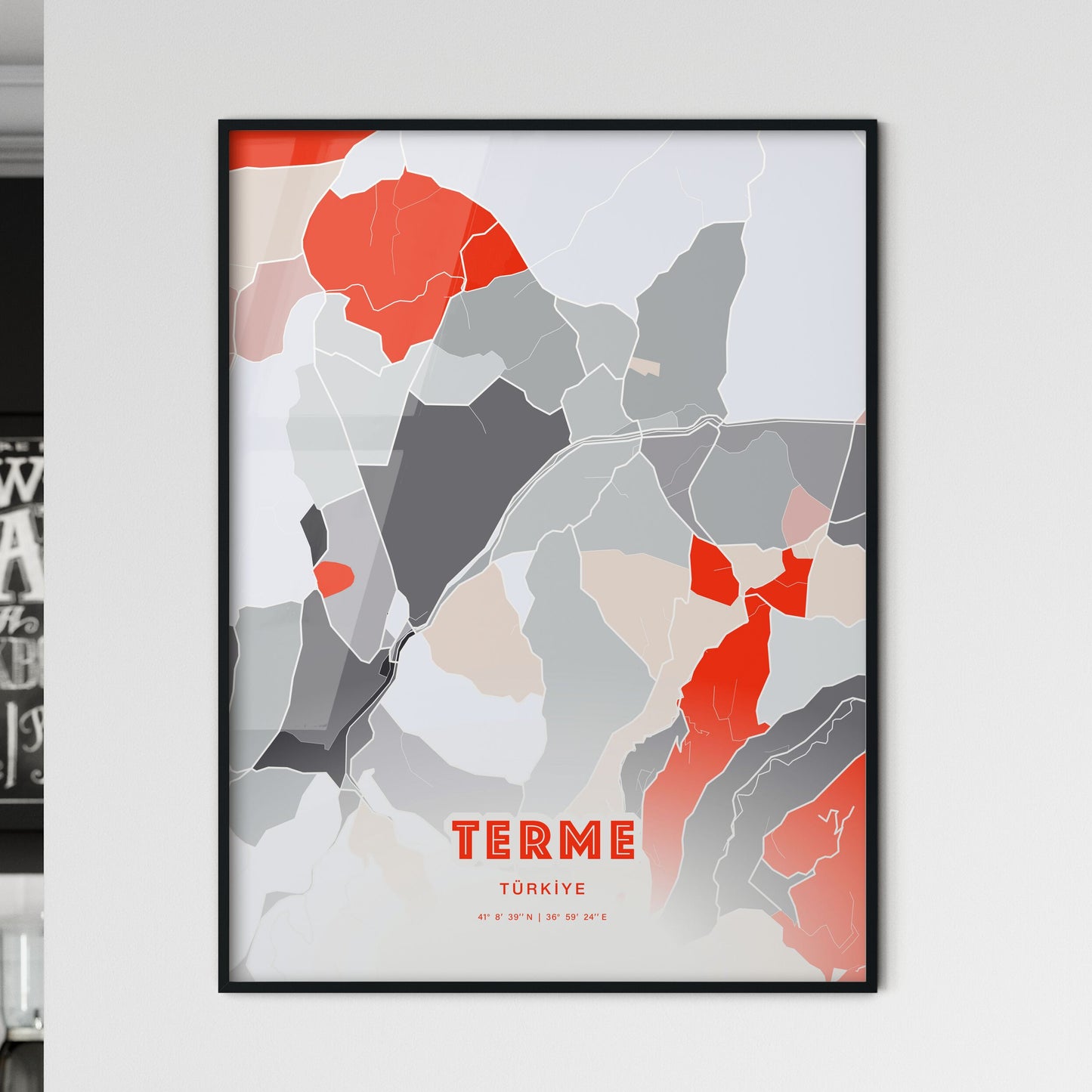 Colorful TERME TURKEY Fine Art Map Modern