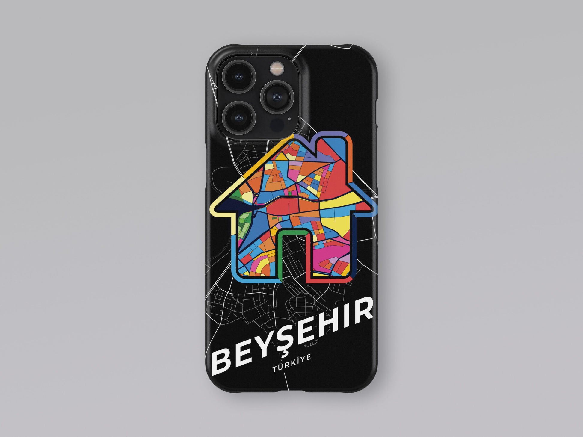 Beyşehir Turkey slim phone case with colorful icon. Birthday, wedding or housewarming gift. Couple match cases. 3