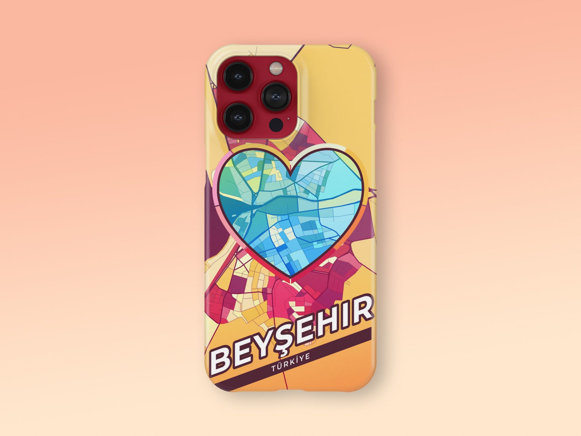 Beyşehir Turkey slim phone case with colorful icon. Birthday, wedding or housewarming gift. Couple match cases. 2