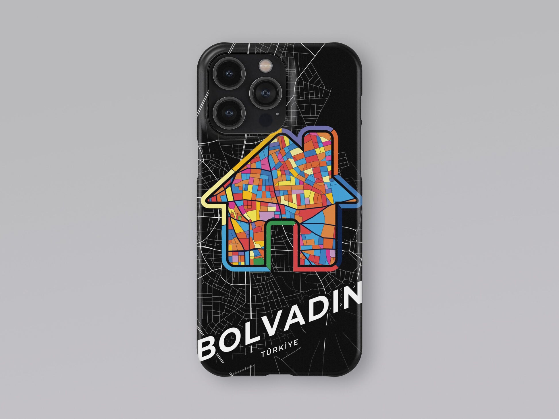 Bolvadin Turkey slim phone case with colorful icon. Birthday, wedding or housewarming gift. Couple match cases. 3