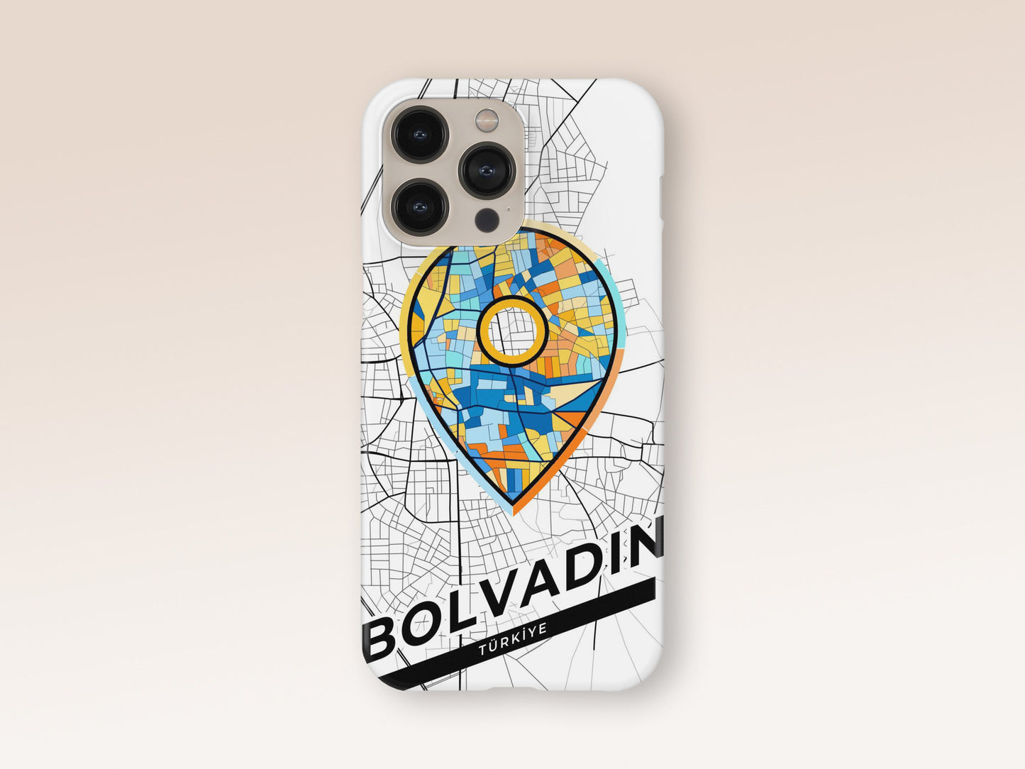 Bolvadin Turkey slim phone case with colorful icon. Birthday, wedding or housewarming gift. Couple match cases. 1