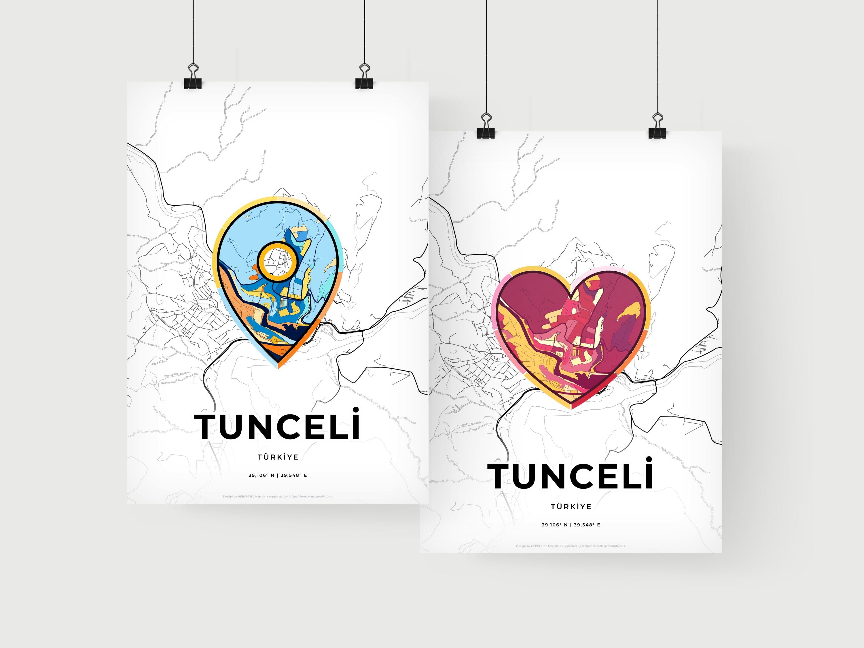 Tunceli Turkey Art Map – HEBSTREIT