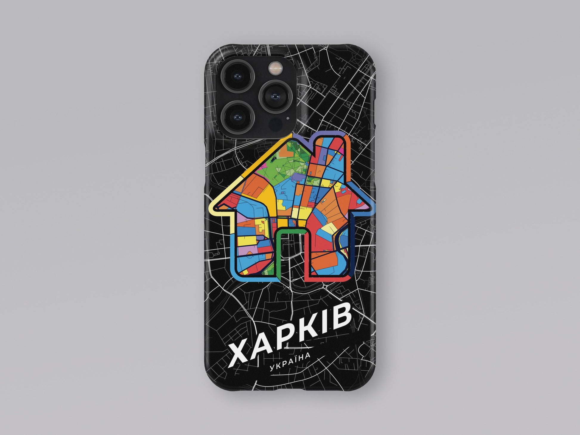 Kharkiv Ukraine slim phone case with colorful icon. Birthday, wedding or housewarming gift. Couple match cases. 3
