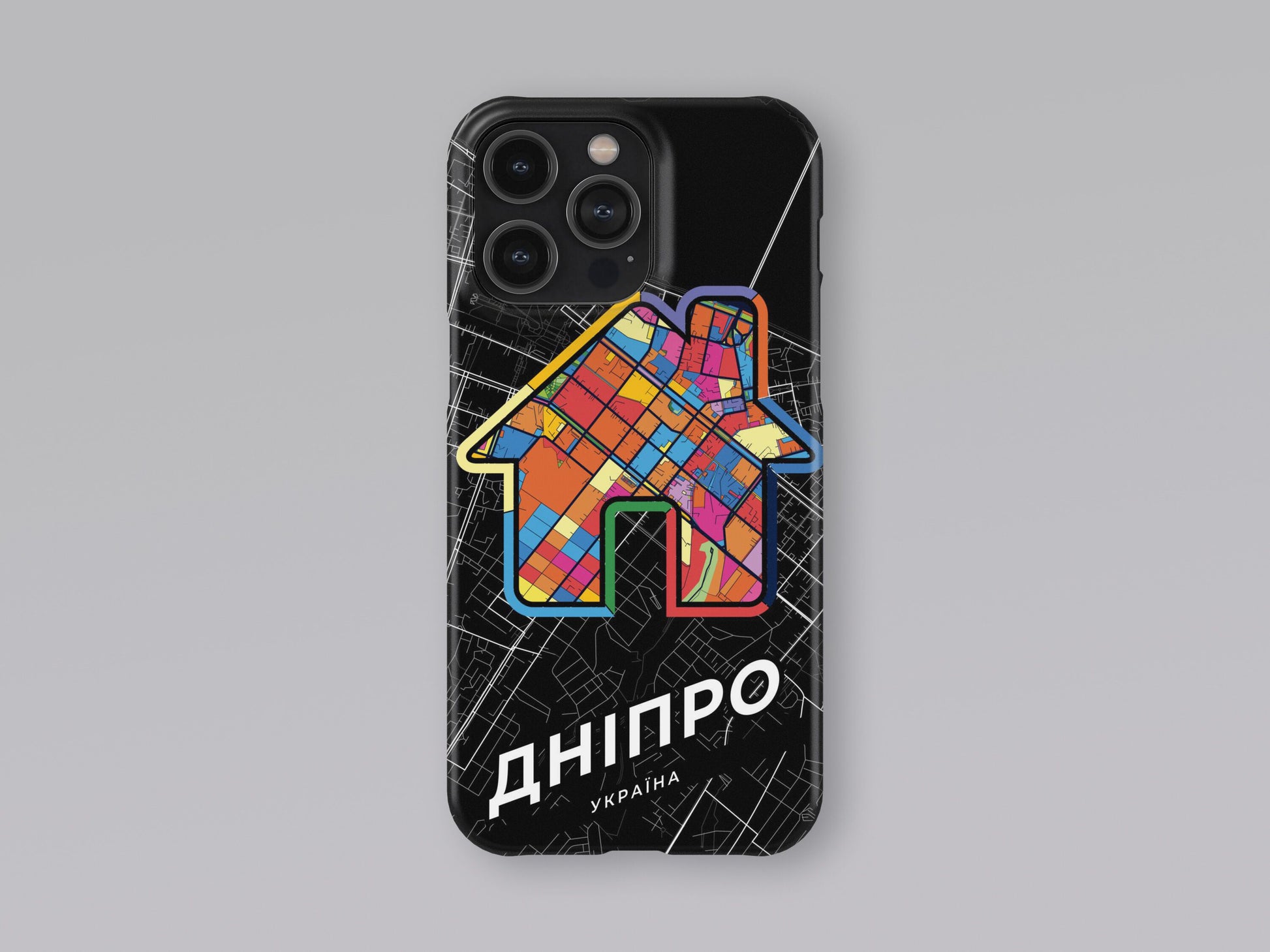 Dnipro Ukraine slim phone case with colorful icon. Birthday, wedding or housewarming gift. Couple match cases. 3