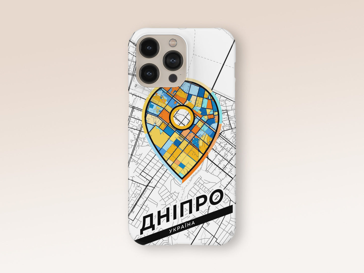 Dnipro Ukraine slim phone case with colorful icon. Birthday, wedding or housewarming gift. Couple match cases. 1