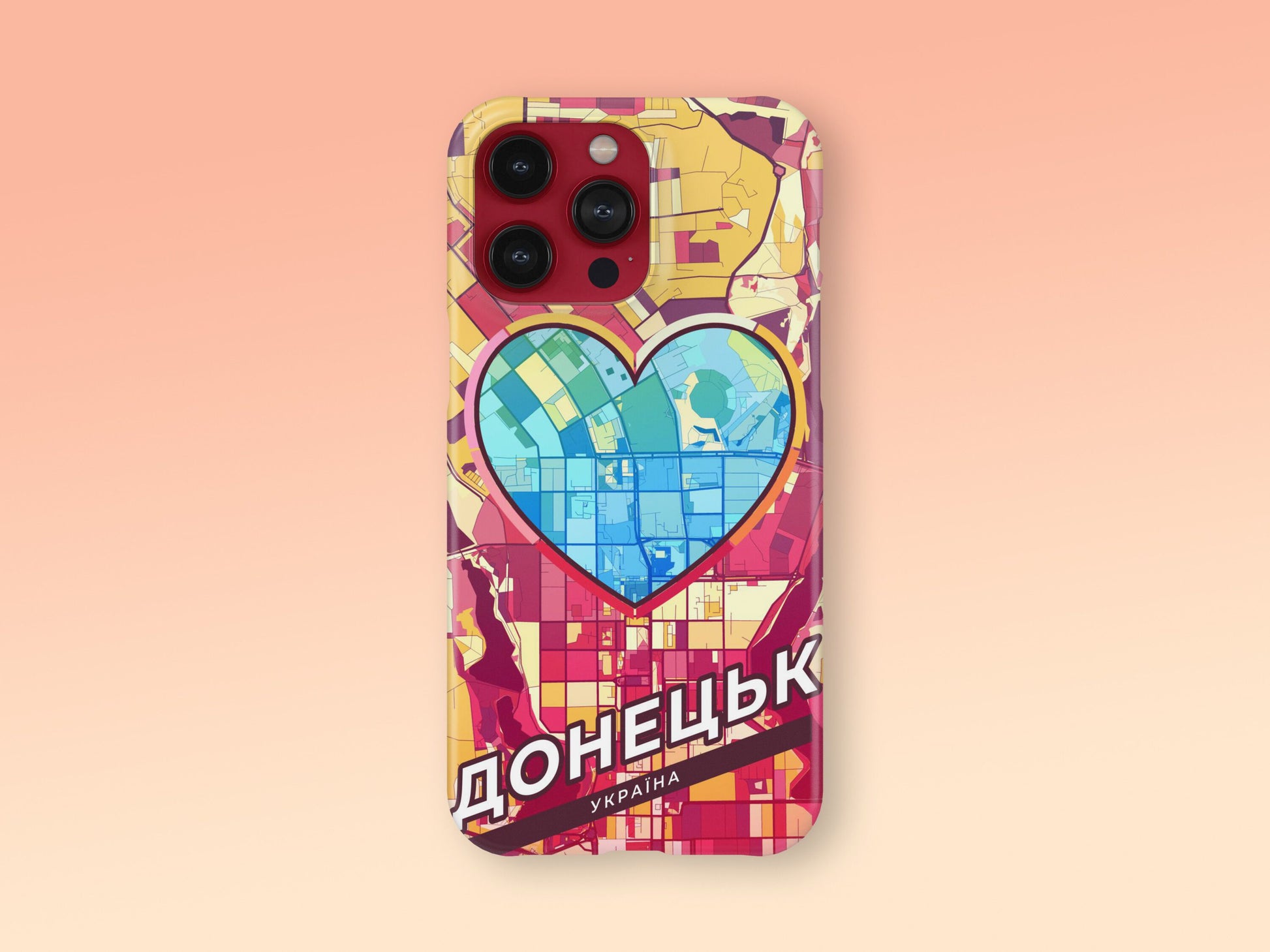 Donetsk Ukraine slim phone case with colorful icon. Birthday, wedding or housewarming gift. Couple match cases. 2