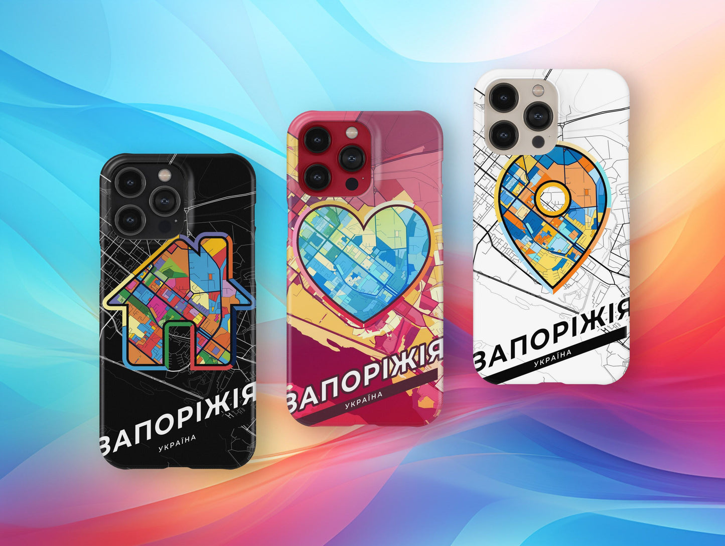 Zaporizhia Ukraine slim phone case with colorful icon