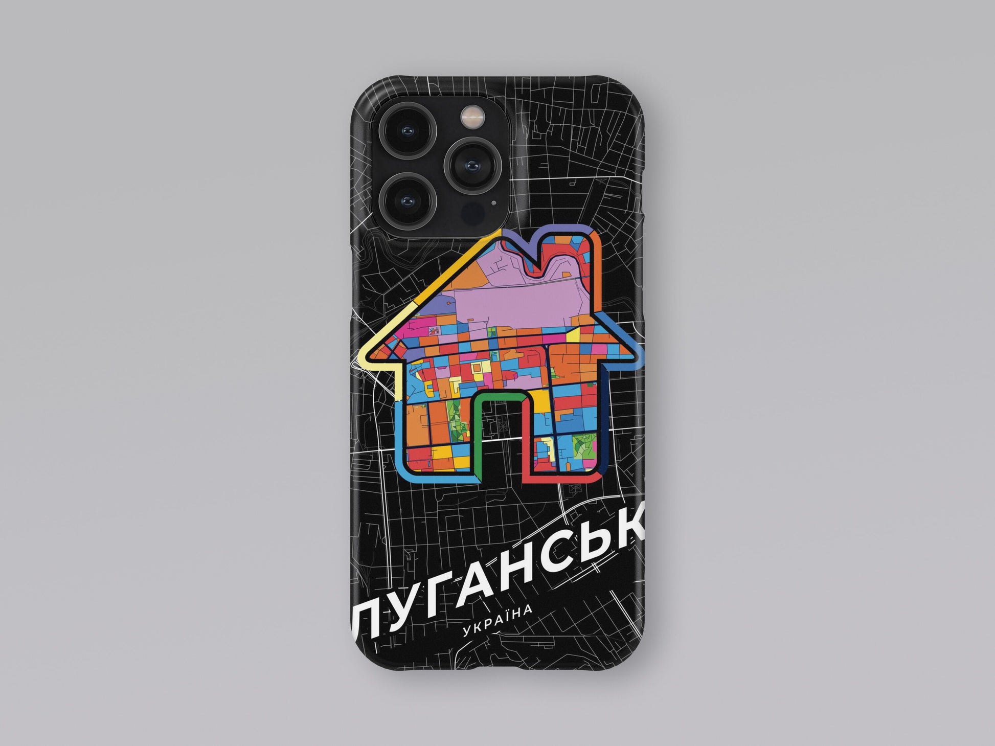 Luhansk Ukraine slim phone case with colorful icon. Birthday, wedding or housewarming gift. Couple match cases. 3