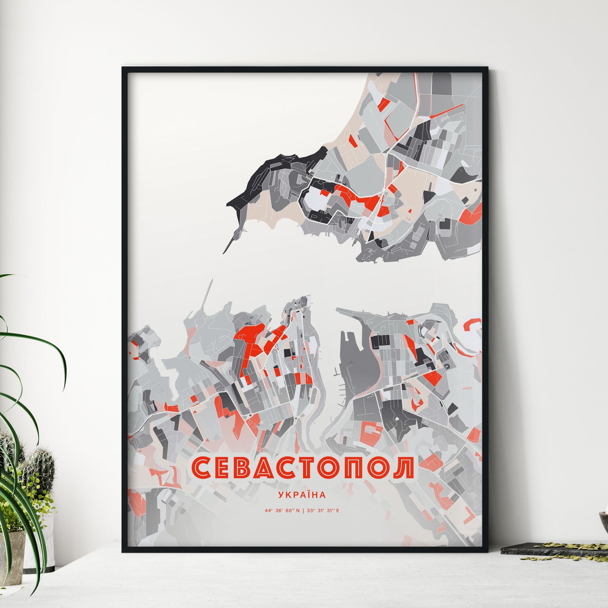 Colorful SEVASTOPOL UKRAINE Fine Art Map Modern