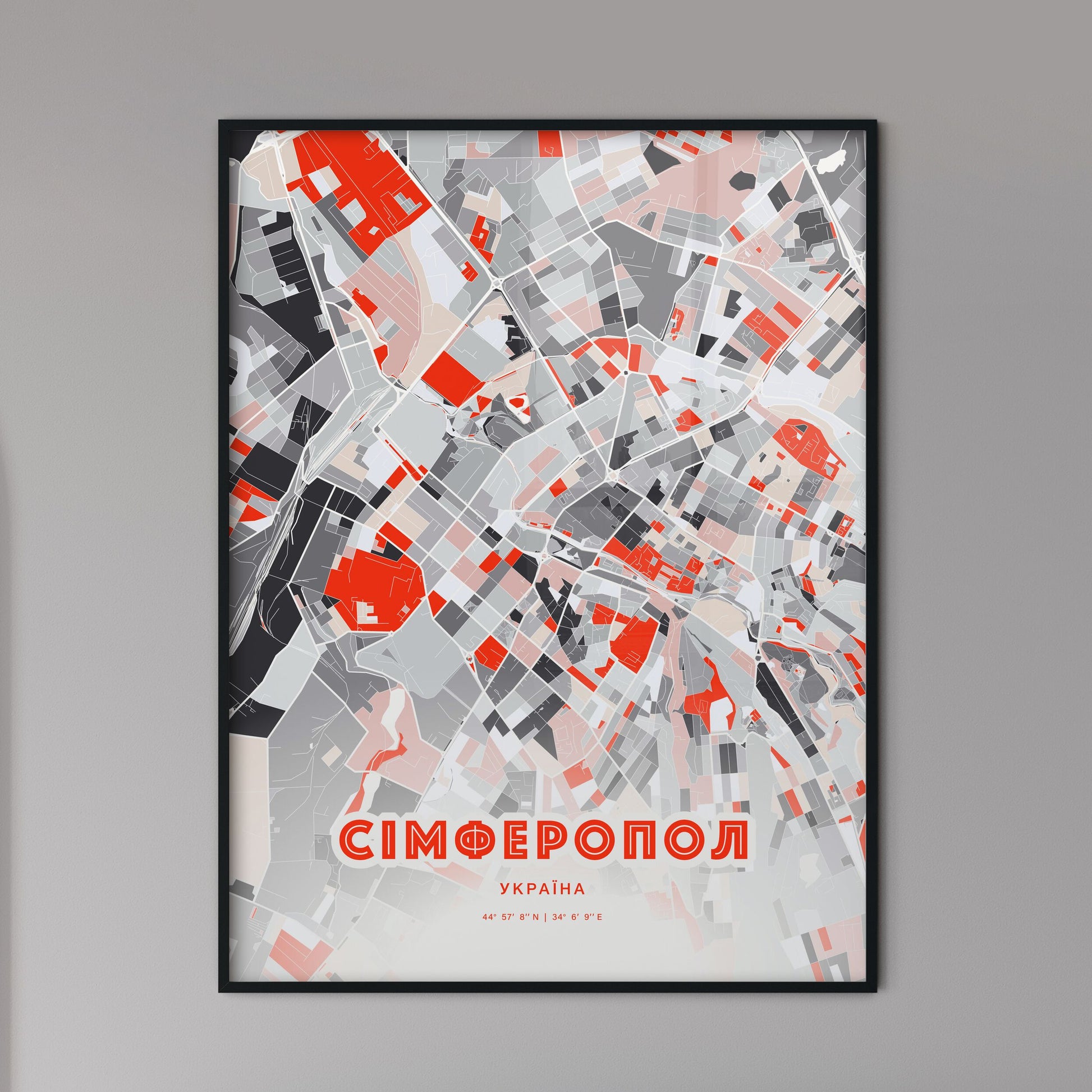 Colorful SIMFEROPOL UKRAINE Fine Art Map Modern