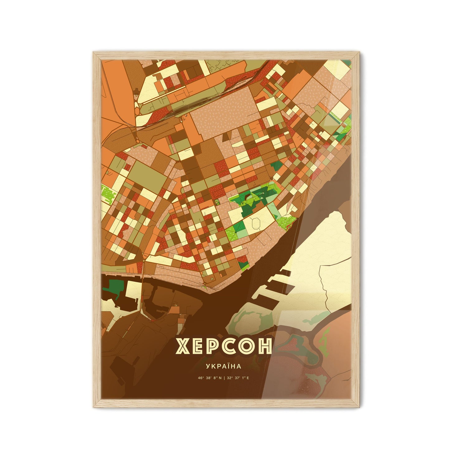 Colorful KHERSON UKRAINE Fine Art Map Farmhouse