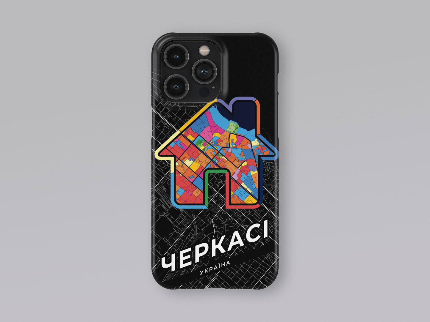 Cherkasy Ukraine slim phone case with colorful icon. Birthday, wedding or housewarming gift. Couple match cases. 3
