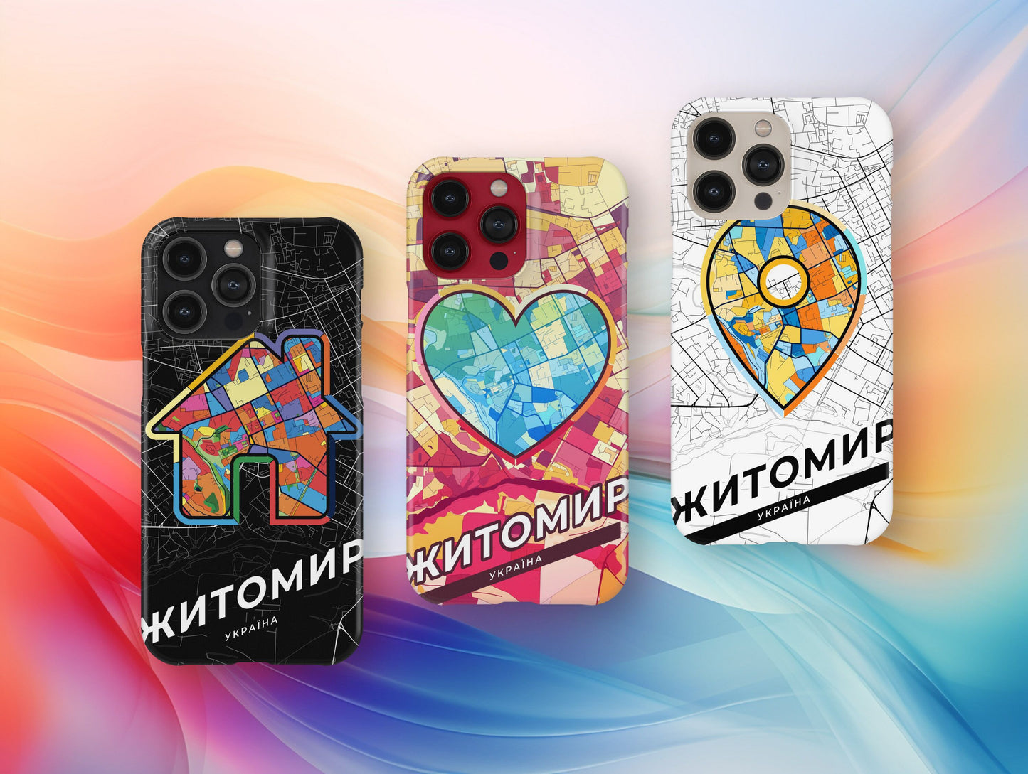 Zhytomyr Ukraine slim phone case with colorful icon