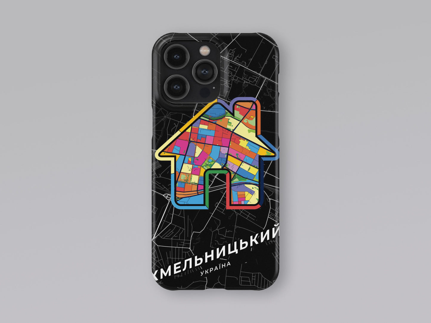 Khmelnytskyi Ukraine slim phone case with colorful icon. Birthday, wedding or housewarming gift. Couple match cases. 3