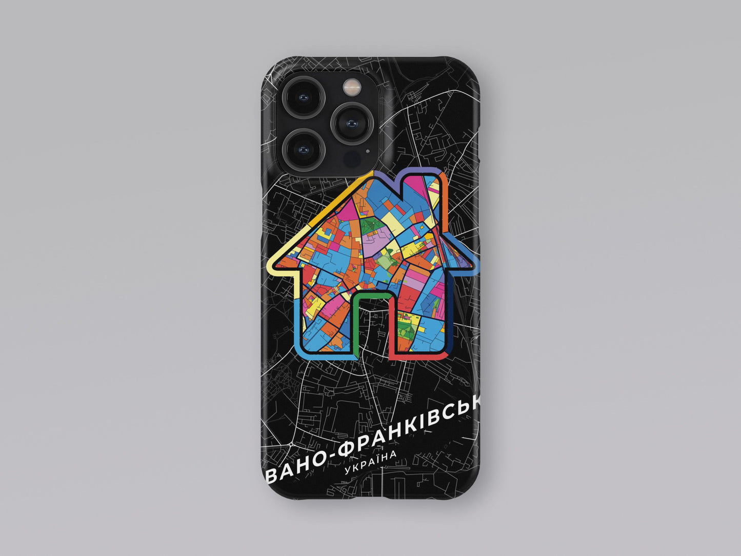 Ivano-Frankivsk Ukraine slim phone case with colorful icon. Birthday, wedding or housewarming gift. Couple match cases. 3