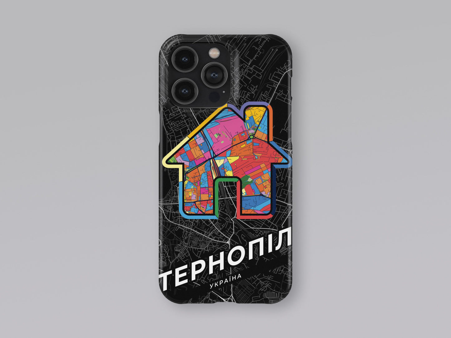 Ternopil Ukraine slim phone case with colorful icon 3