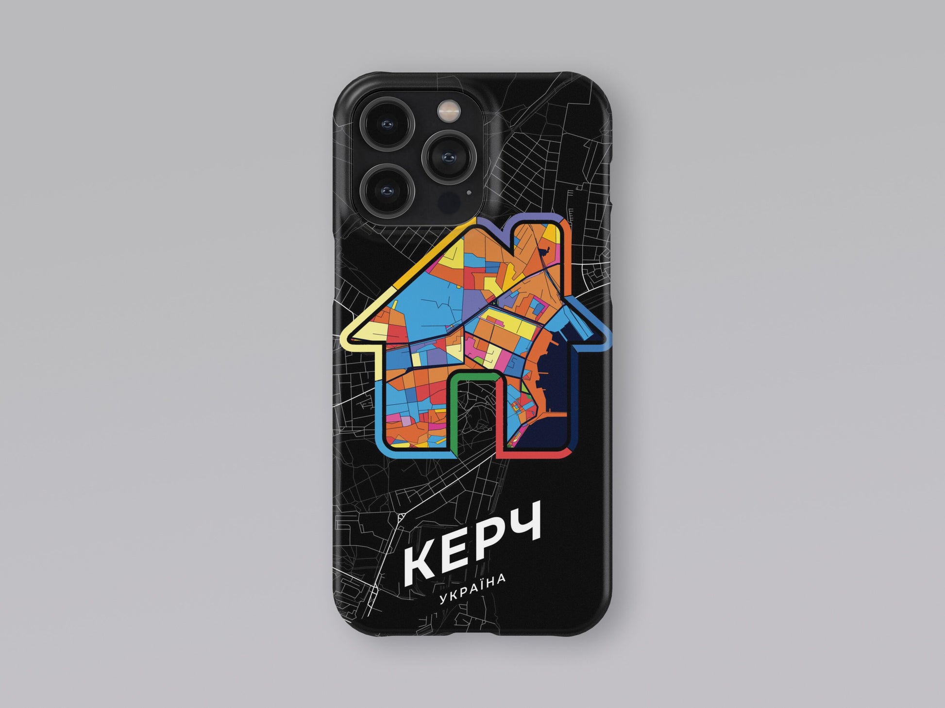 Kerch Ukraine slim phone case with colorful icon. Birthday, wedding or housewarming gift. Couple match cases. 3