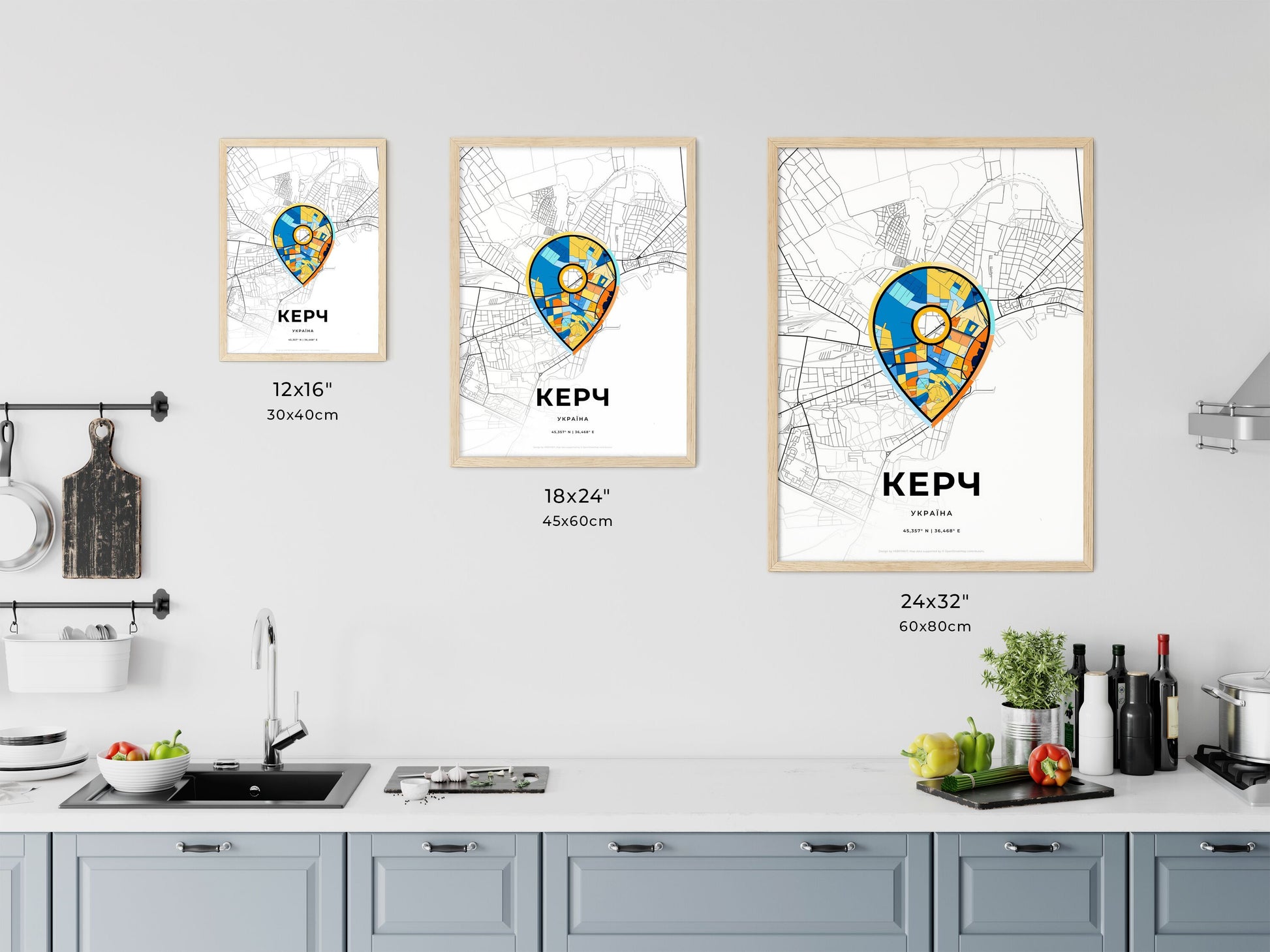 Kerch Ukraine art map size chart
