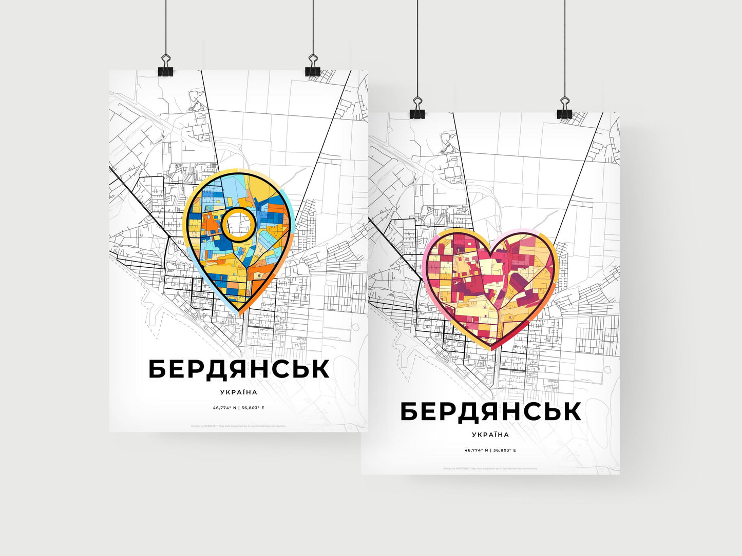 Berdiansk Ukraine art print for couples