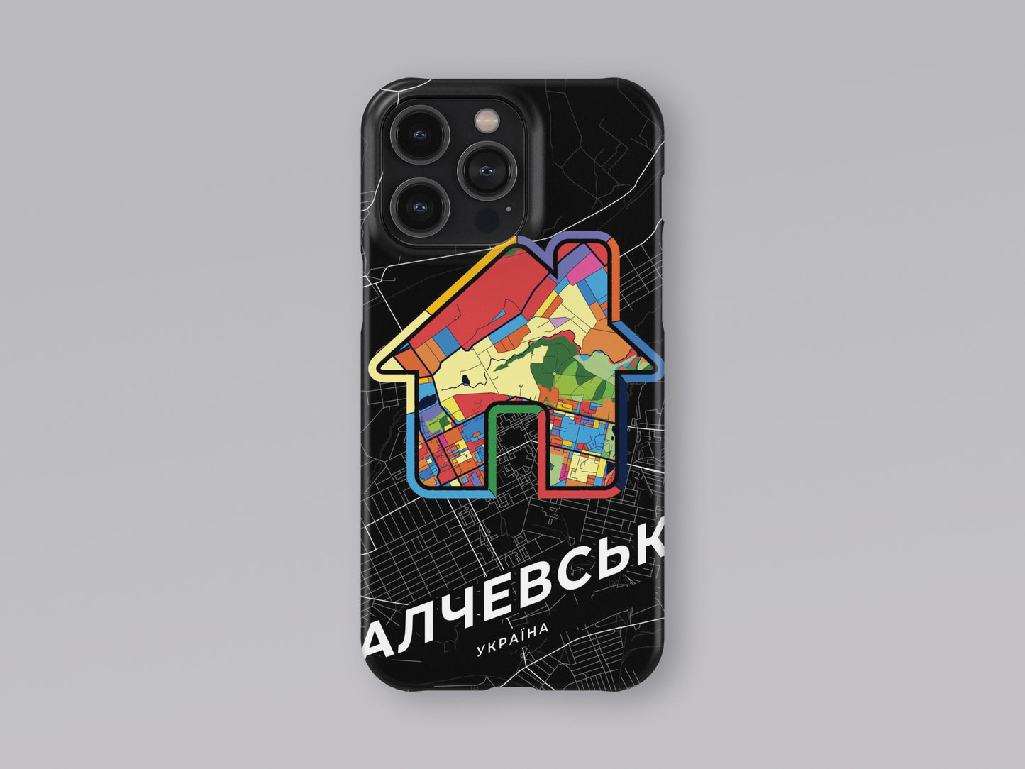 Alchevsk Ukraine slim phone case with colorful icon. Birthday, wedding or housewarming gift. Couple match cases. 3