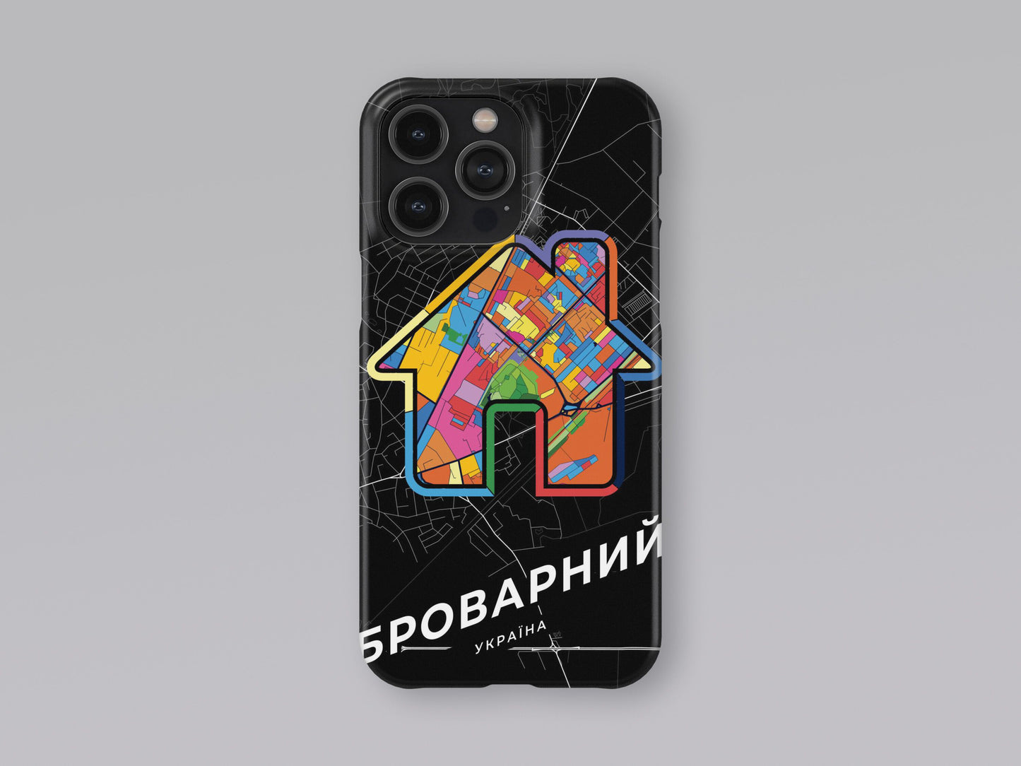 Brovary Ukraine slim phone case with colorful icon. Birthday, wedding or housewarming gift. Couple match cases. 3