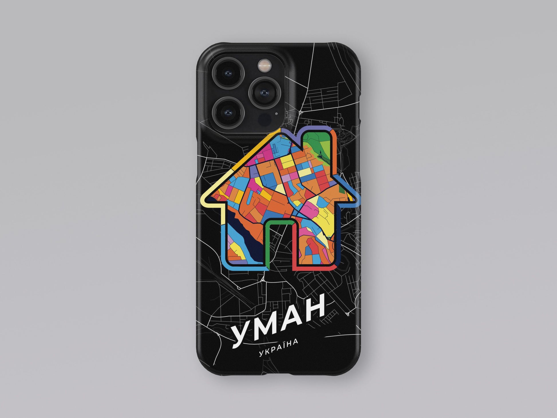 Uman Ukraine slim phone case with colorful icon 3